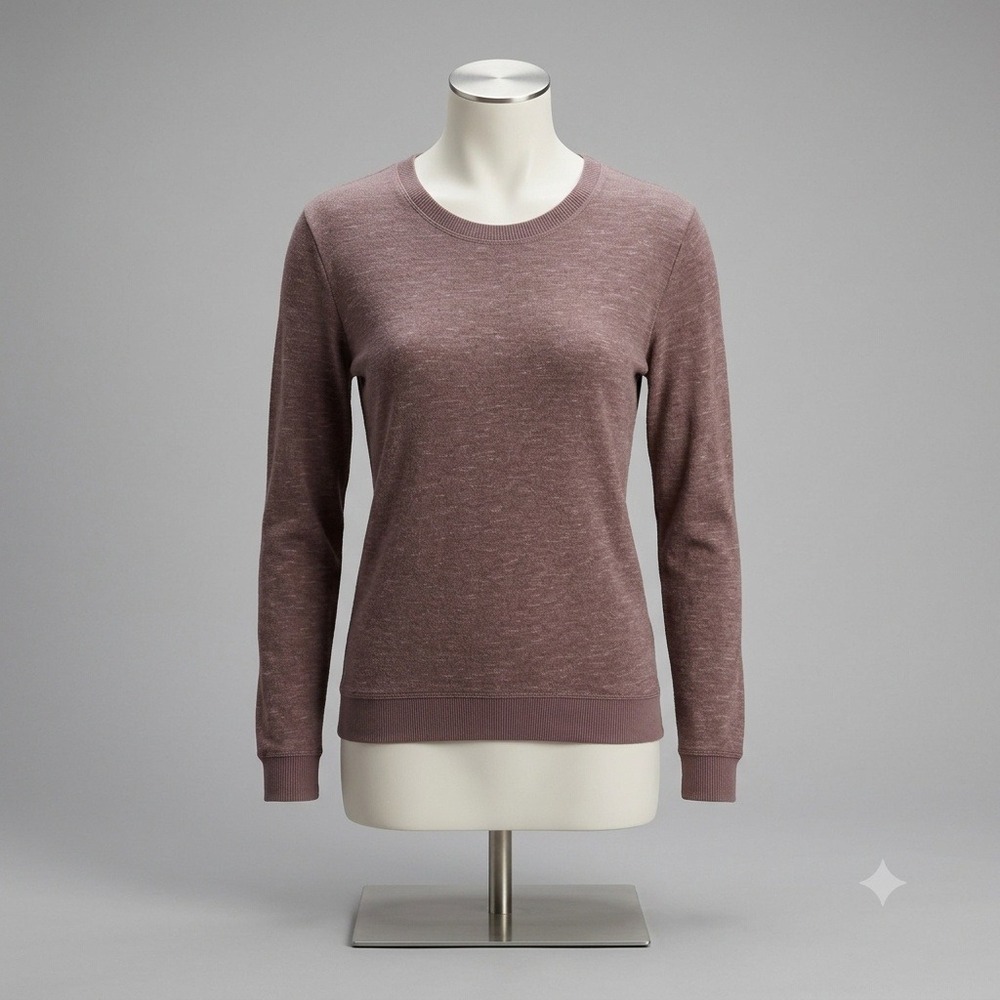 Wilfred Aritzia Womens M Mauve Brown Heathered Long Sleeve Knit Pullover Top